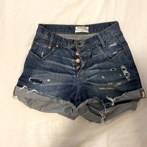 One Teaspoon Hawks relaxed fit high rise shorts